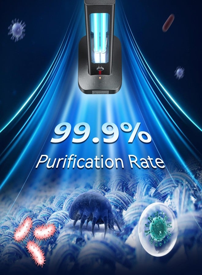 Qualirey Ultraviolet Lamp, 55W UV Light with Ozone Purifier for Room, UVC Disinfection Lamp with 3 Step Timing Remote Control, Blue Light, Purification for Bathroom Bedroom Toilet - Image 4
